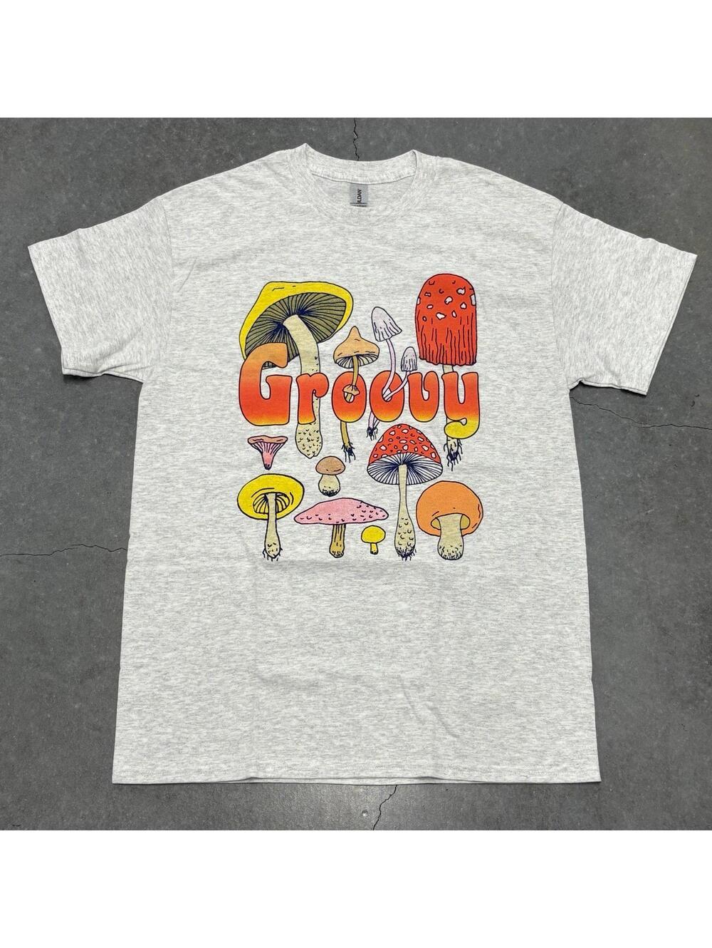 Gildan Groovy Mushrooms T Shirt